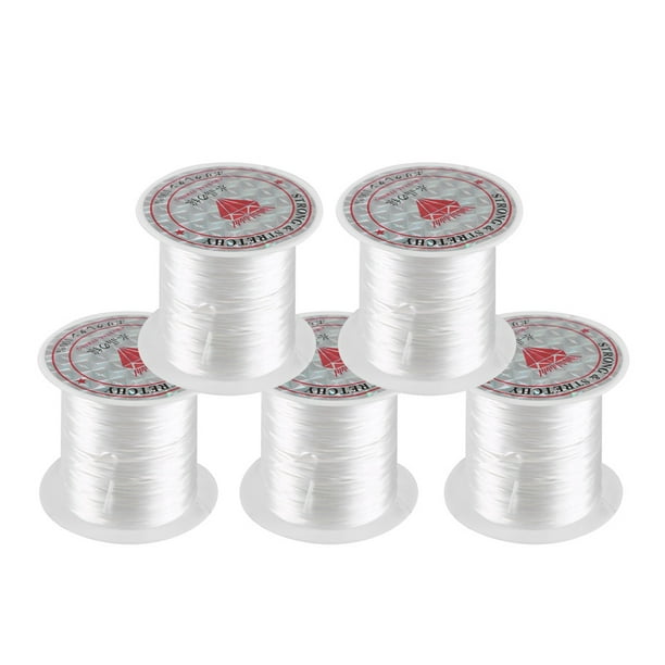 Topincn Elastic Thread, Jewelry Accessories,5 Rolls Crystal Line Beads String Wire Jewelry Material Elastic Thread For Jewelry Diy White