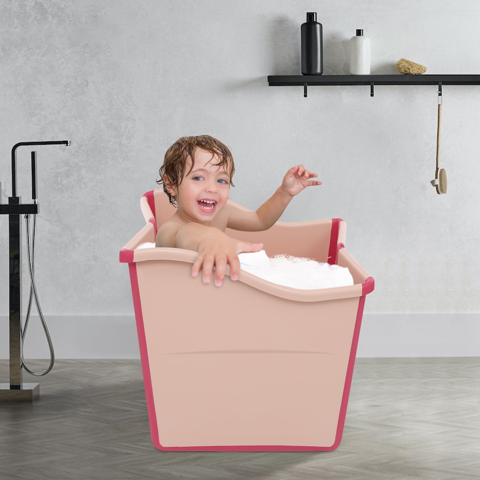 Home Portable Bathtub,Foldable Mini Bathtub for Children,Kids Folding Water Tub Sauna Spa Soaking Bath Bathtub Collapsible Bathtub -22.45gal