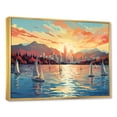 thumbnail image 3 of Designart "Sunset Sail at Vancouver Port" Oversized Coastal Framed Wall Art - Coastal Blue Coastal Port Entryway Framed Wall Art, 3 of 7