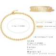 thumbnail image 5 of Fettero Chain Anklet Gold Satellite Bead 14K Gold Plated Boho Beach Simple Minimalist Foot Jewelry, 5 of 6