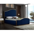 thumbnail image 2 of Meridian Furniture Jolie Contemporary Metal Platform Bed, Queen, Blue/Gold, 2 of 5