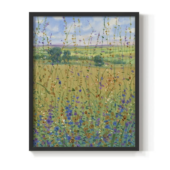 Wildflower Path I Framed Print - Solid Wood in Single Picture Frame Solid Wood 2 Framed Print