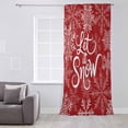 thumbnail image 3 of Red Christmas Semi Sheer Curtains Drapes for Living Room,Bedroom,French Doors Window 108 Inches Long,Farmhouse Winter White Xmas Snowflakes Rod Pocket Chiffon Curtain Drapery Voile Draperies Panel, 3 of 6
