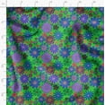 thumbnail image 3 of Soimoi Floral Print - Green, Viscose Rayon Fabric Material - 42 Inch Wide, 1 Yard, Unstitched Material For Dresses, Blouses, Skirts, Sleepwear, Kids Clothing, 3 of 6