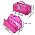 thumbnail image 6 of Byootique Portable Makeup Bag Zippered Water-resistant Organizer PVC Open Flat Travel Toiletry Organizer Travel Daily Use, Pink, 6 of 9