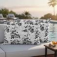 thumbnail image 4 of Outdoor Waterproof Pillow Covers Black-gray Fruit Leaves on White Decorative Throw Pillow Protectors,Pillowcase Cushion Cases for Patio Sofa Garden Couch,20x12in,Pack of 2, 4 of 14