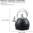 thumbnail image 3 of Creative Home 2.5 Qt Stainless Steel Whistling Tea Kettle, Opaque Black, 3 of 7