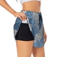 thumbnail image 3 of Lsque Cozy Knitted Blue Chevron Printed Women's Running Shorts with Liner Pockets,Elastic Quick Dry Workout Athletic Gym Yoga Shorts,Womens High Waist Shorts-X-Large, 3 of 9