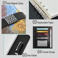 thumbnail image 4 of Leather Notebook with Pen Holder Writing Notepad Includes 100 Pages Lined Journal Cute Pig with Sunflower Field, 4 of 6