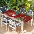 thumbnail image 2 of Red Gnomes Christmas Table Cloths for 3 Foot Rectangle Tables, Xmas Tree Balls Snowflake Patio Waterproof Elastic Fitted Tablecloths, Washable Rectangular Table Cover for Camping, 2 of 8