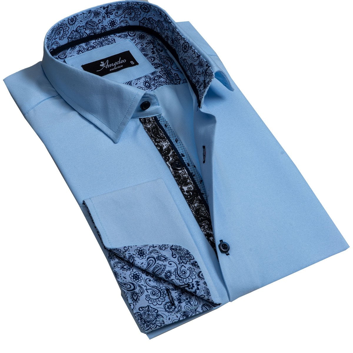 Amedeo Exclusive Solid Light Blue Mens 