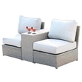 thumbnail image 1 of Living Source International Ensemble de Mobilier de Patio en Osier / Rotin 3 Pcs, Gris, 1 of 9