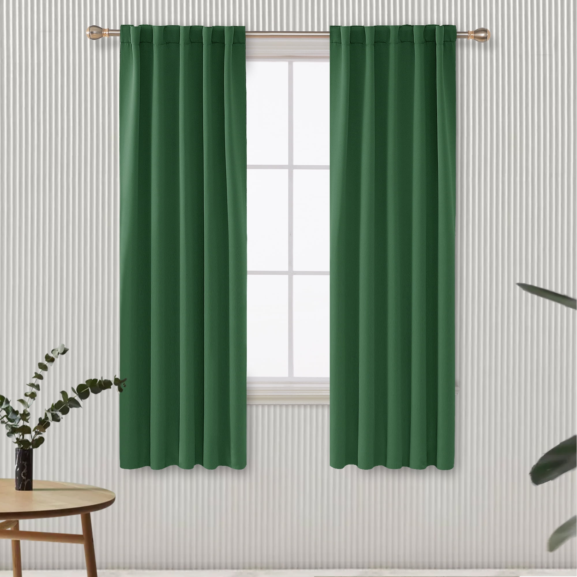 Deconovo Solid Blackout Curtains 2 Panels Back Tab and Rod Pocket