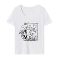 thumbnail image 1 of Camiseta de mujer, camiseta, camisa sencilla de cuello redondo para deportes, vacaciones, vacaciones XL, 1 of 7