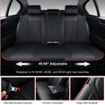 thumbnail image 4 of Juego completo de fundas para asientos de coche BWTJF de piel sintética, negro y rojo, 4 of 9