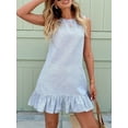 thumbnail image 5 of Women'S Striped Print Sleeveless Ruffle Tunic Dress Summer Swing Flowy Mini Dresses S, 5 of 10