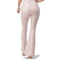 thumbnail image 5 of ClothingAve. Womens Soft Stretchy High Waist Boho Bell Bottom Flare Pants PU Pink Large, 5 of 6