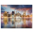 thumbnail image 2 of Horizon de New York au Lever du Soleil avec Reflet. - Impression sur Toile de Paysage Urbain, 2 of 3