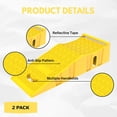 thumbnail image 6 of 2 Pack Car Ramps，Portable Truck Service Ramps Lifts with Reflective Strips，Heavy-Duty Vehicle Ramps Oil Change for Home Garage or Shop RV Trailer Tire Changes & Maintenance, 20000 lbs,Yellow.$$Other, 6 of 9