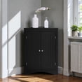 thumbnail image 2 of Tcbosik Farmhouse Corner Cabinet, Small Floor Cabinet with Adjustable Shelf and 2 Doors, Freestanding Storage Cabinet for Kitchen, Bathroom, Living Room, Space Saving, Black, 2 of 8