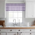 thumbnail image 3 of Purple Checkered Valance Curtains for Kitchen/Living Room/Bathroom/Bedroom Window, Rod Pocket Small Topper Half Short Window Curtains Voile Sheer Scarf, Farmhouse Buffalo Plaid 60"x18", 3 of 8