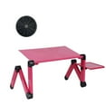 thumbnail image 3 of Laptop Table Adjustable 15kg Notebook Stand Metal 360° Foldable Computer Holder  Rose Red  Cooling Fan, 3 of 10