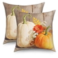 thumbnail image 5 of Orange Pumpkin Fall Throw Pillow Covers 18x18 Set of 2,Autumn Thanksgiving Linen Pillowcase Cushion Cover for Couch Sofa Bed, 5 of 6