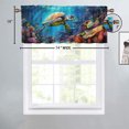 thumbnail image 4 of Turtle Kitchen Valance Curtains Ocean Animal Coral Seaweed Underwater World Window Valance for Living Room Bathroom Bedroom, Kitchen Valance Rod Pocket Window Decor Curtain 54 by 18 in, 1 Panel, 4 of 6