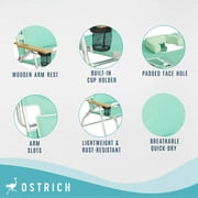 Open Box Ostrich Deluxe 3N1 Outdoor Lawn Beach Lounge Chair w/Footrest, Teal