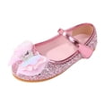 thumbnail image 6 of Girls Sandals Kids Sparkly Sequin Bowtie Princess Dress up Mary Jane Shoes Toddler Wedding Party Bridesmaid Ballet Flat Shoes Red 11 Little Kid, 6 of 7
