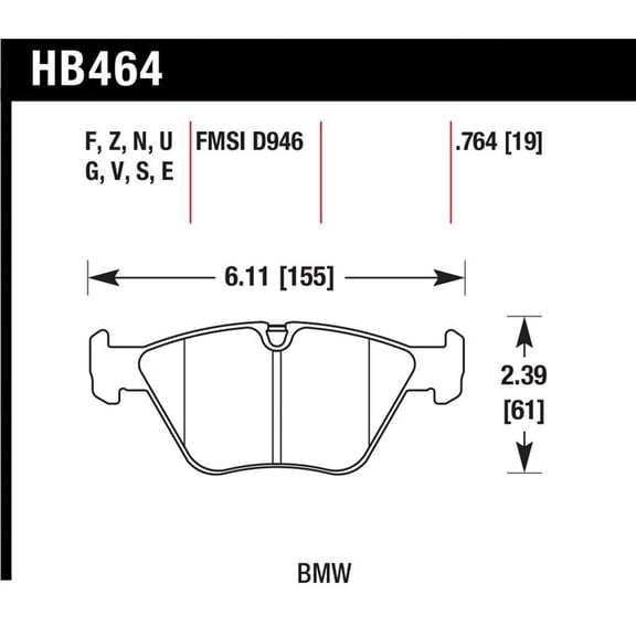 Hawk 2001-2006 BMW 330Ci HPS 5.0 Front Brake Pads