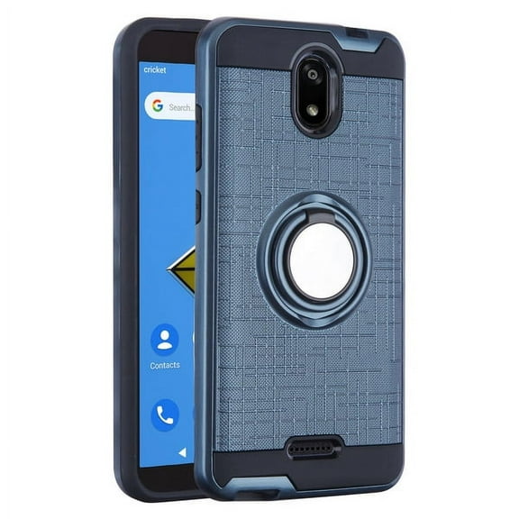 Wiko RIDE U300 Phone Case with Ring Stand Hybrid Rugged Armor Brushed Dual Layers 360 Degree Rotating Metal Ring Holder Kickstand Bracket [Magnetic Support] Protective [BLUE] Cover for WIKO Ride