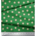 thumbnail image 2 of Soimoi Green Rayon Crepe Fabric Dots & Artistic Flower Stripe Decor Fabric Printed Yard 46 Inch Wide, 2 of 3