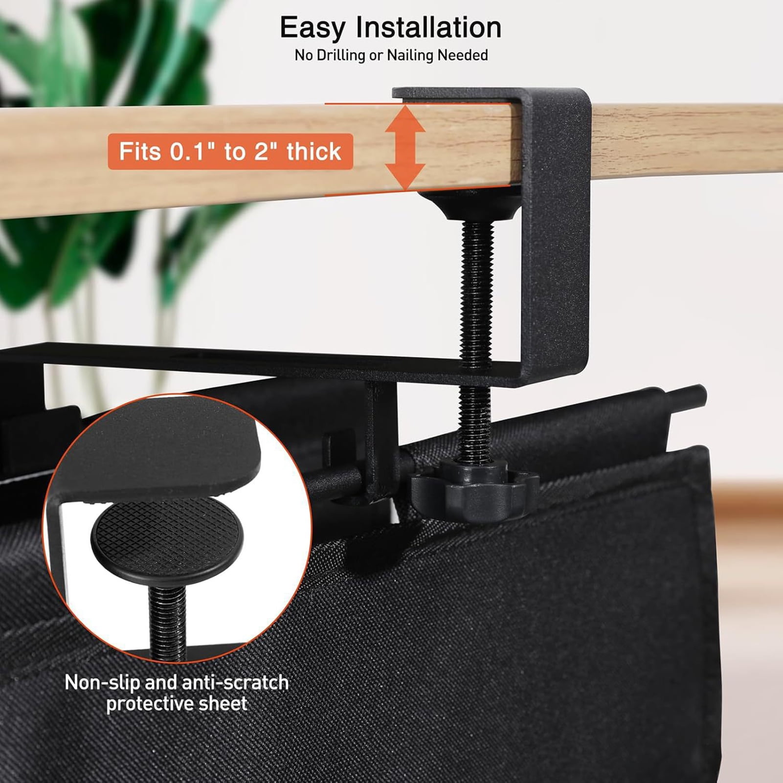 Under Desk Cable Management Box, Clamp-On Wire Organizer for Monitors PC Laptop Setup, Large Metal Cord Cover Box for Home Office