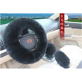 thumbnail image 1 of Hot 3Pcs/Set Woolen Winter Soft Warm Fuzzy Steering Wheel Cover Long Plush Handbrake Car Accessory, 1 of 8