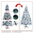 thumbnail image 3 of 5FT Flocked Christmas Tree Artificial Snow Covered 407 Tips Full Shape PVC Metal Stand Winter Wonderland Decor for Home Office, 3 of 9