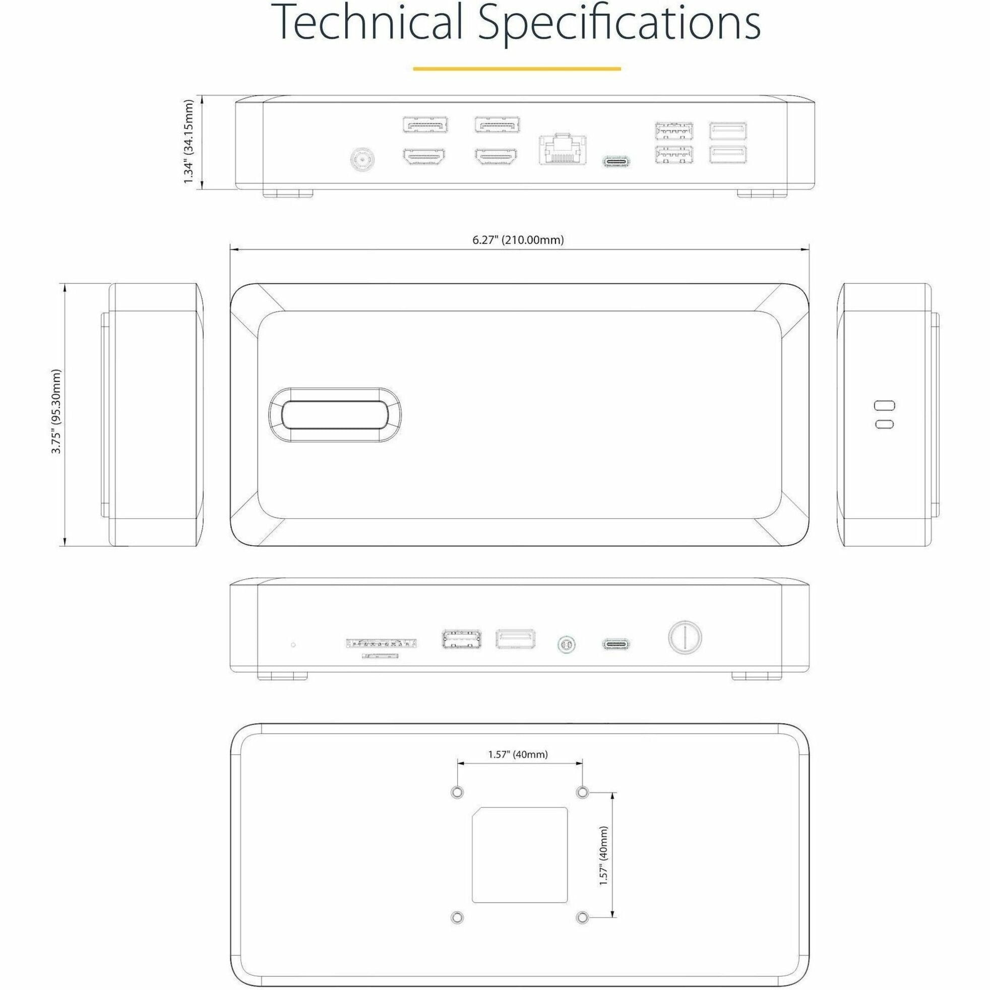 StarTech.com Thunderbolt 4 Multi-Display Docking Station  132N-TB4USB4DOCK