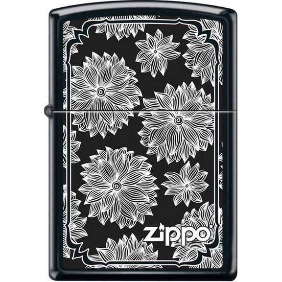 Pro-Cut ZIP-218CI401999 2024 Zippo Floral Pattern Lighter, Black Matte