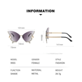 thumbnail image 4 of Gafas de sol sin marco con montura grande y diamantes de mariposa para mujer, gafas de sol con fotografía personalizada a la moda, bola exagerada, 4 of 5