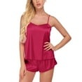 thumbnail image 2 of Womens Pajama Satin Cami Shorts Set Nightwear Set Sleepwear Underwear for Women, 2 of 8