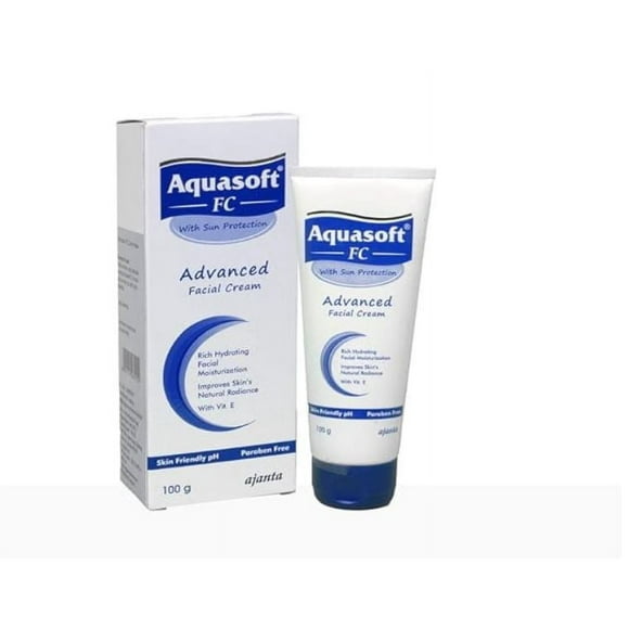 Aquasoft FC Advanced Facial Cream with Sun Protection | Paraben-Free Face Care Product with Vitamin E 100 gm Cream