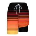 thumbnail image 6 of LIBRCLO Mens Swim Trunks with Liner 2 in 1 Quick Dry Bathing Suits Striped Tree Print Lightweight Breathable Board Shorts Summer Beach Shorts Orange XL, 6 of 6