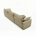 thumbnail image 6 of Modern Mid-Century 3-Seater Sectional Sofa with Tan Corduroy Fabric (220×80×75cm), 6 of 14