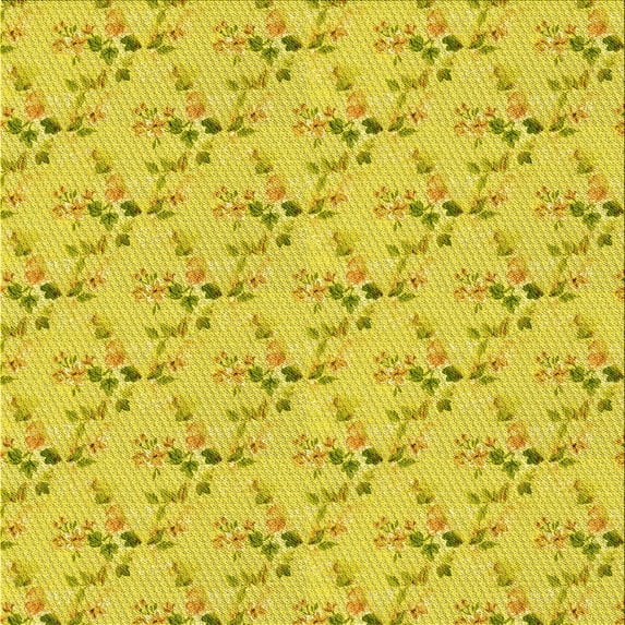 Ahgly Company Indoor Square Patterned Canary Yellow Area Rugs, 6' Square
