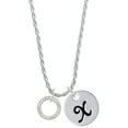 thumbnail image 1 of Delight Jewelry Silvertone Aunt Eternity Ring Silvertone Script Initial Disc - X - Charm Necklace, 20"+3", 1 of 1