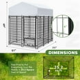 thumbnail image 5 of WOKEEN Large Dog Kennel Outside, 6'×4'×6',Welded Rectangular dog kennel outdoor with Waterproof Roof,2 Rotating Bowls & Secure Lock for Backyard （All Life Stages Dogs）, 5 of 7