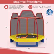 YYAo Outdoor Trampoline, Recreational Trampoline,7 Feet Kids Recreational Bounce Jumper Trampoline-Red