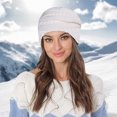 thumbnail image 4 of Gorro de mujer de invierno de punto con forro de satén Gorro cálido de lavado suave de seda suelta, 4 of 5