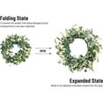 thumbnail image 5 of 18 Inch Artificial Eucalyptus Wreath for Front Door, Green Eucalyptus Leaf Wreath with White Berries for Spring Summer Farmhouse Decor, Year Round Indoor Outdoor Hanging, 5 of 6