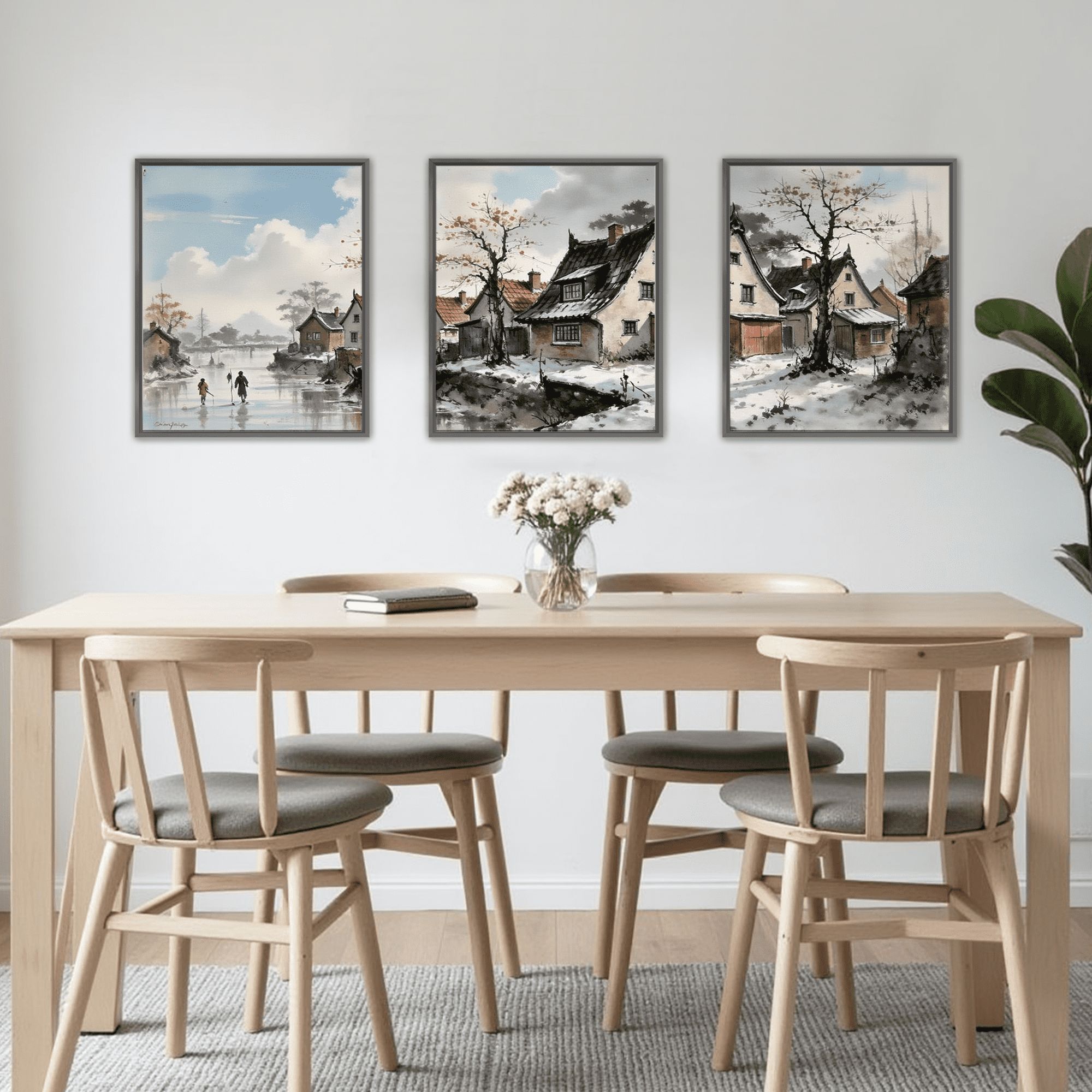 MAYEERTY Modern Abstract Wall Art Painting, Living Room Decor, Black Aluminum Alloy Frame, 7.87"x9.84"